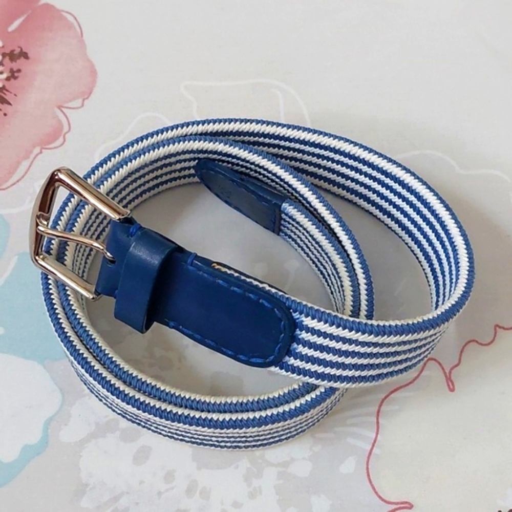 Loro piana blue/white fabric belt